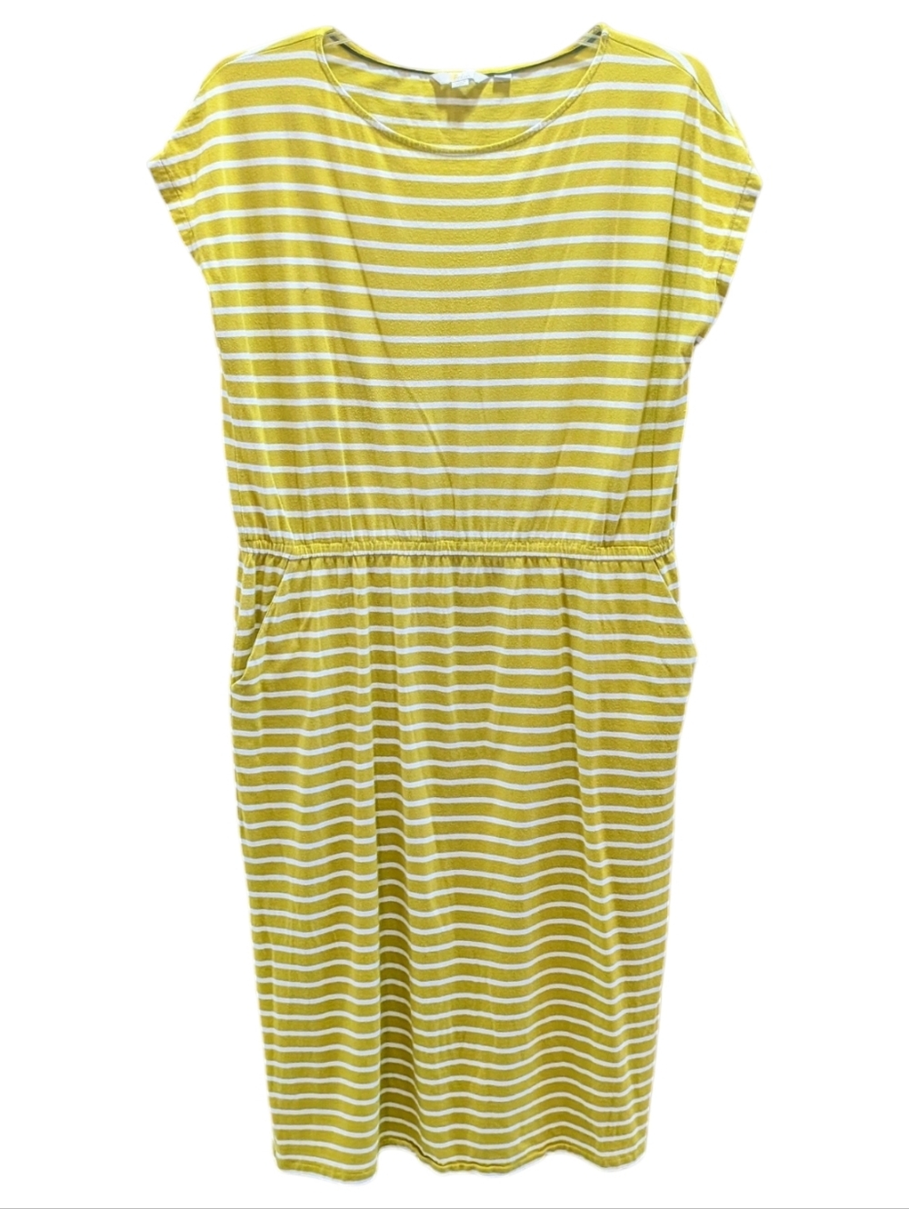Boden Yellow-Green and White Striped Dress Size 16/18